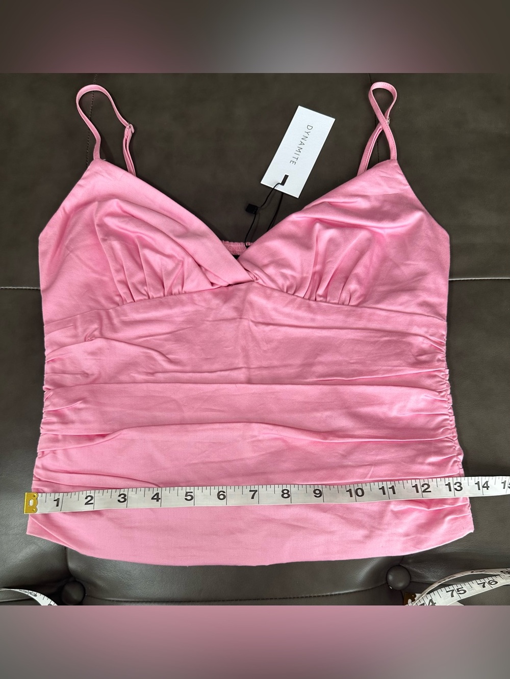 Dynamite Prism Pink Ruched Twist Cami Top NWT XS - Picture 10 of 13